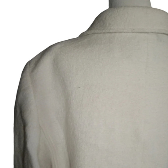 Talbot's Cream Wool Blend Ruffle Pocket Button Front Blazer Size 20 Petite NWOT - Picture 5 of 7